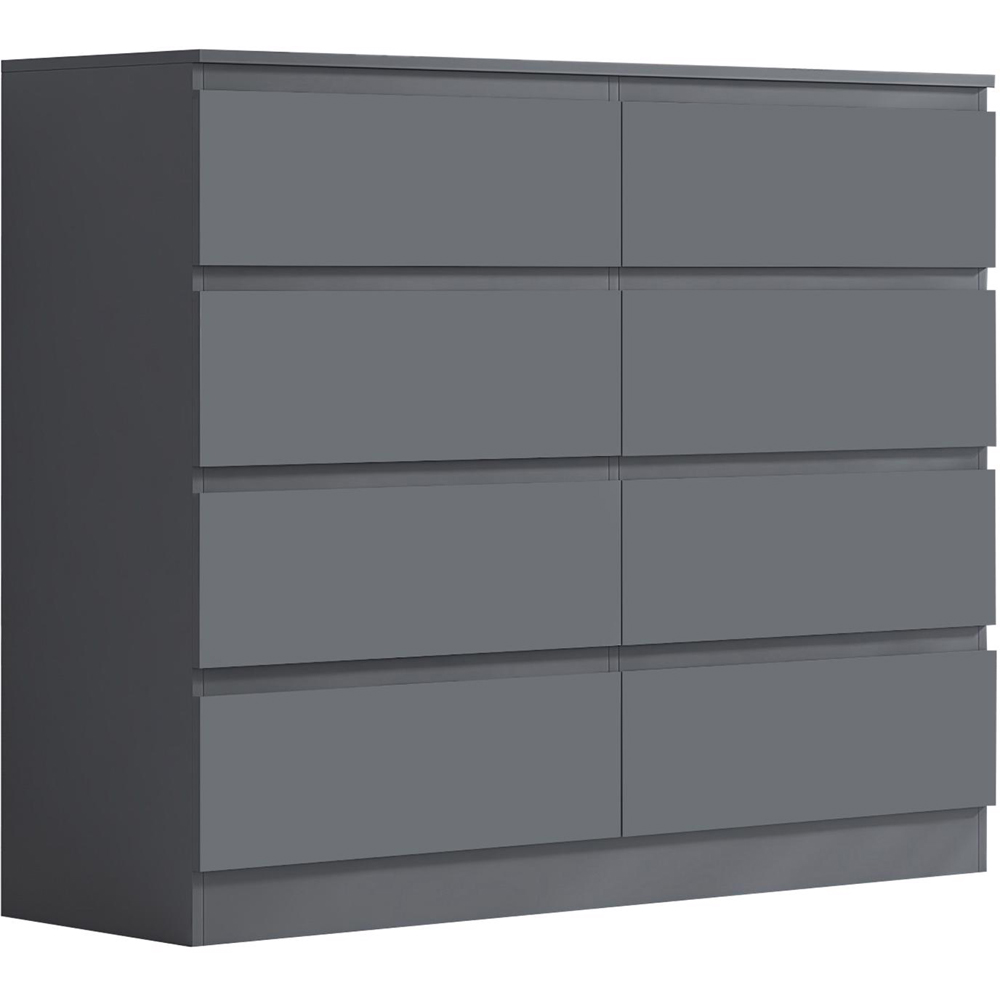 FWStyle Carlton 8 Drawer Matt Grey Chest of Drawers Image 2