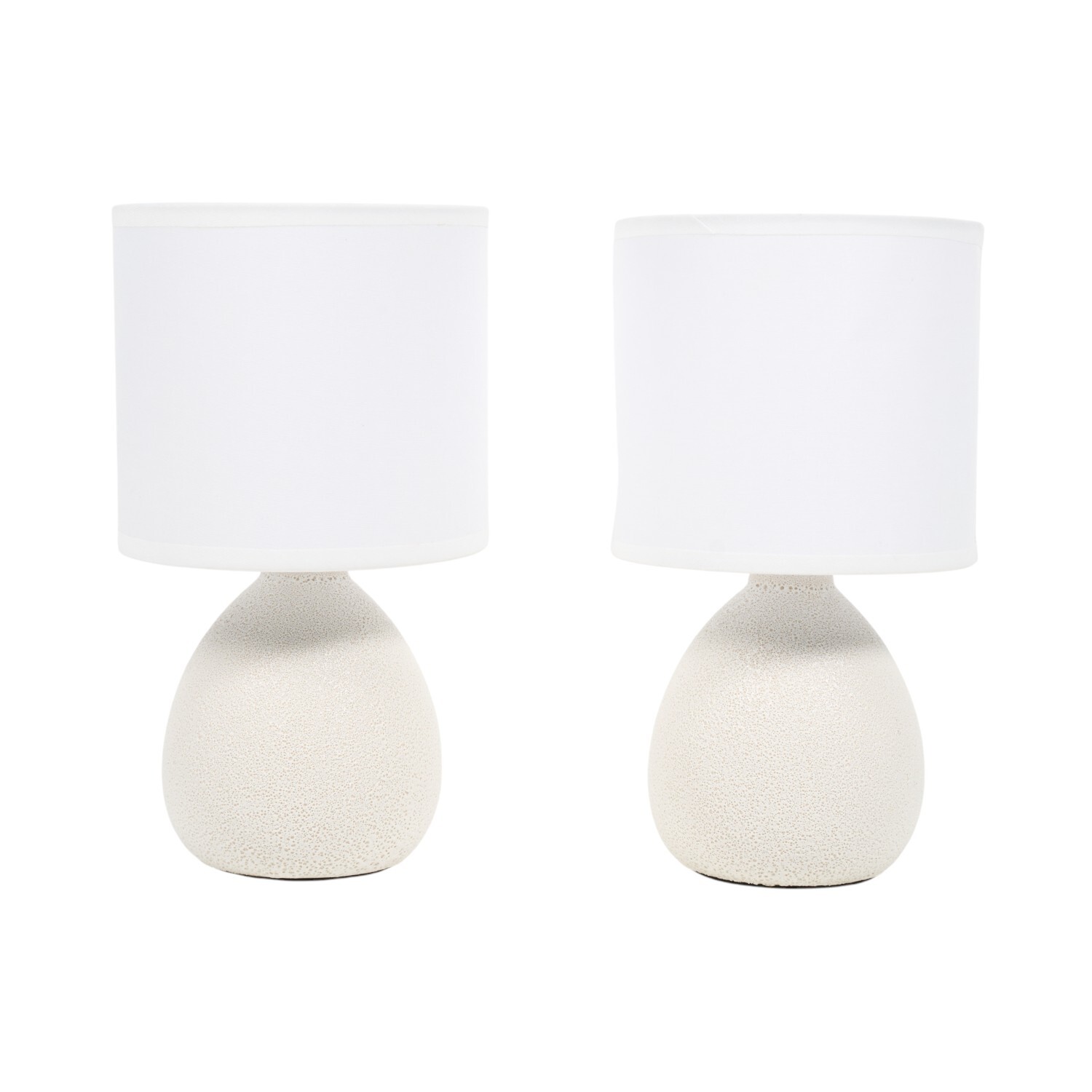 Pack of 2 Stone Effect Table Lamps White Image 5