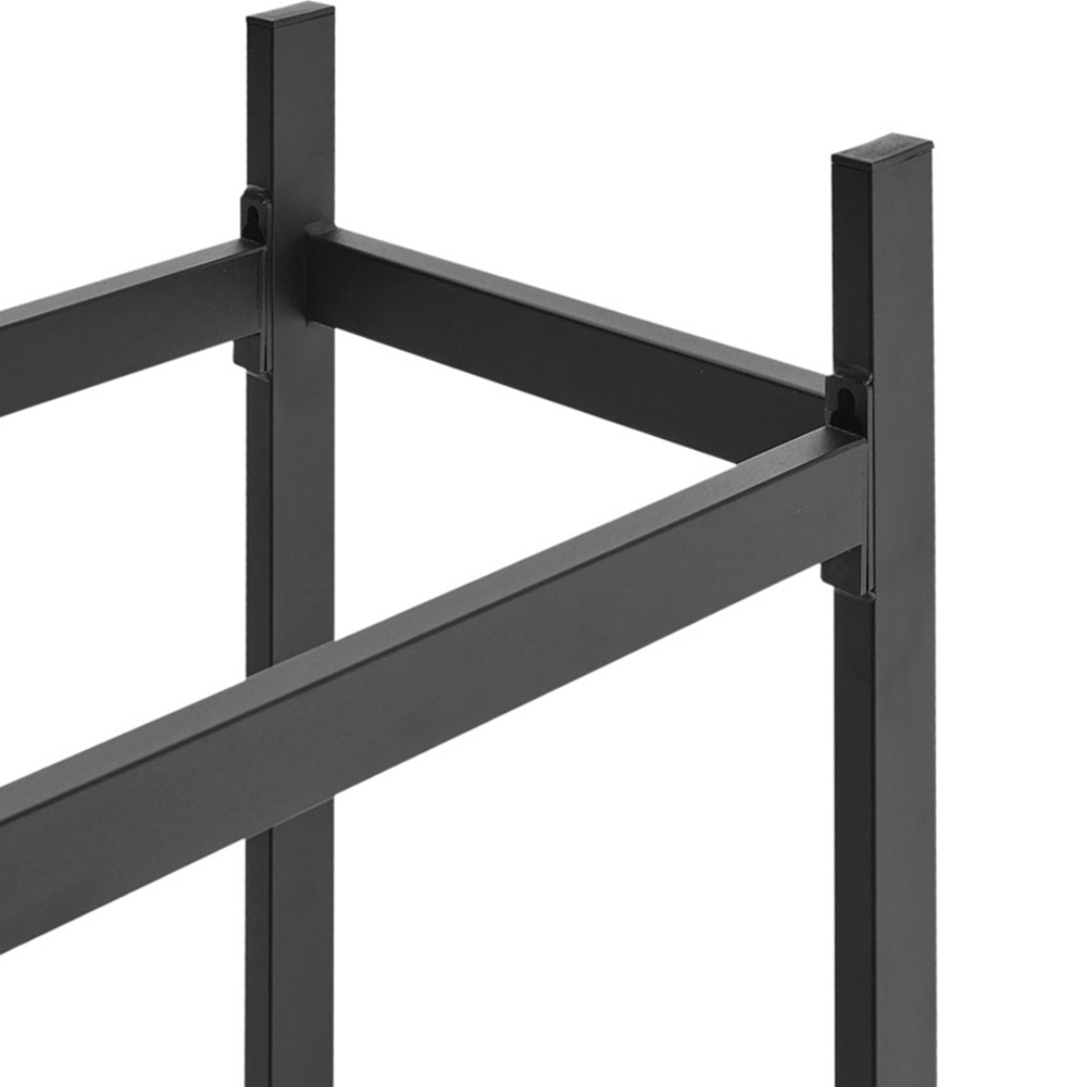 Living and Home Black Metal Powder Coated Firewood Rack Garden Log Holder Image 5