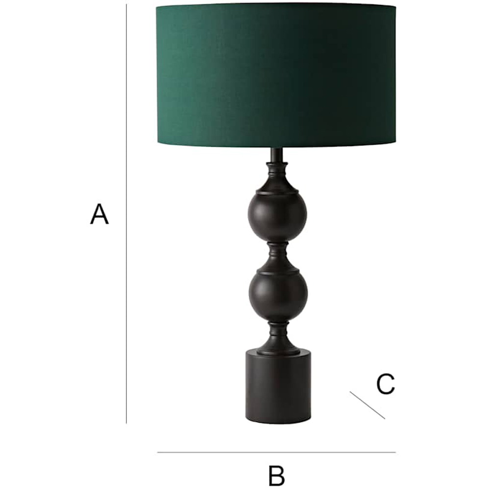 ValueLights Green Drum Shade Declan Metal Candlestick LED Table Lamp with Bulb Image 7