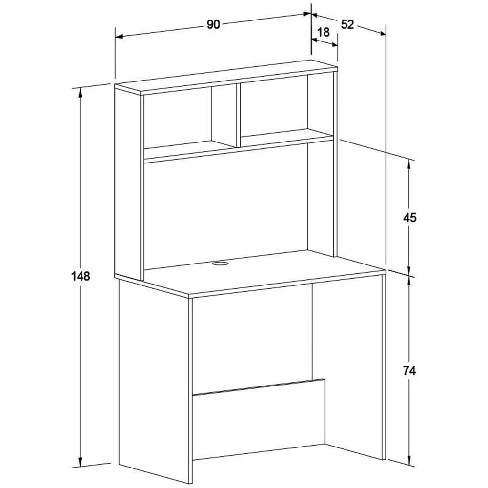 FWStyle 2 Shelf White Home Study Desk Image 6