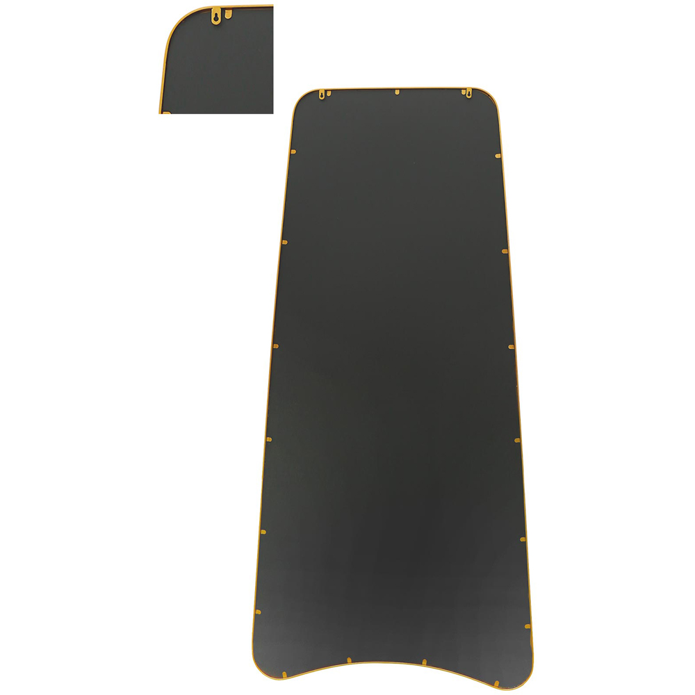 MirrorOutlet The Coartans Gold Metal Trapezoid Outdoor Garden Wall Mirror 200 x 85cm Image 4