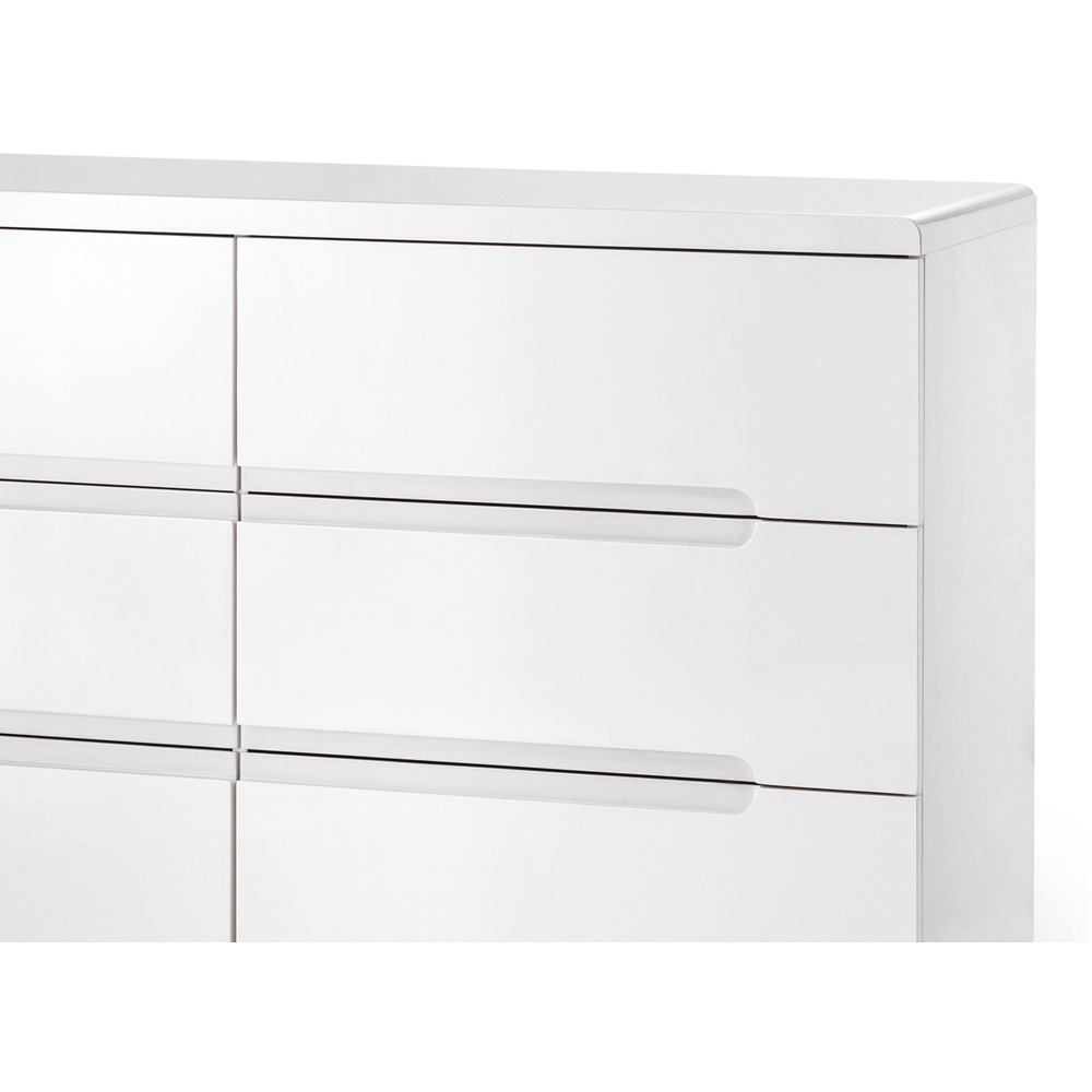 Julian Bowen Manhattan 6 Drawer White Wide Chest of Drawers Image 3