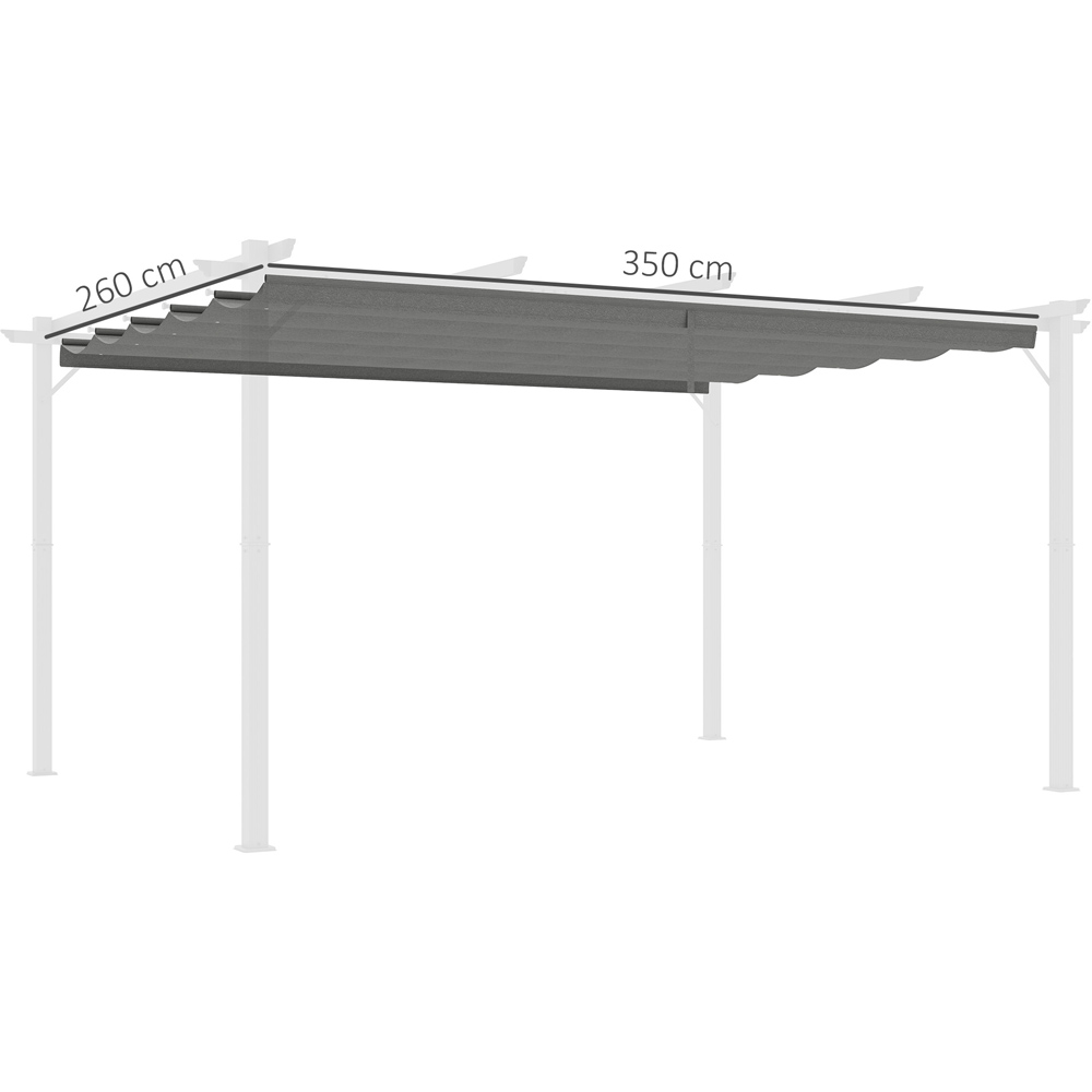 Outsunny 4 x 3m Light Grey Pergola Shade Cover Replacement Canopy Image 9