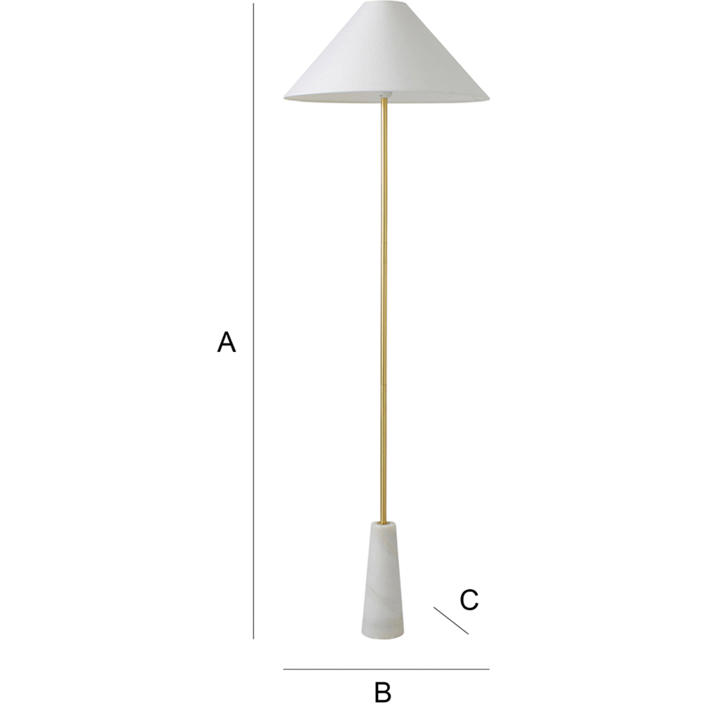 ValueLights Margot White Marble Taper Shade LED Floor Lamp Image 8