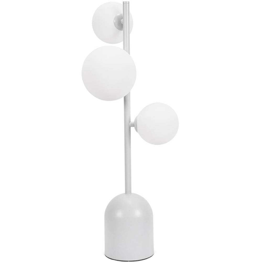 ValueLights Marlow 3 Way Oyster Grey Opaque Globe LED Table Lamp Image 1