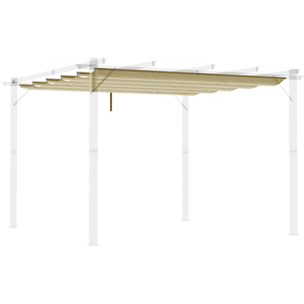 Outsunny 4 x 3m Beige Retractable Pergola Cover Image 2