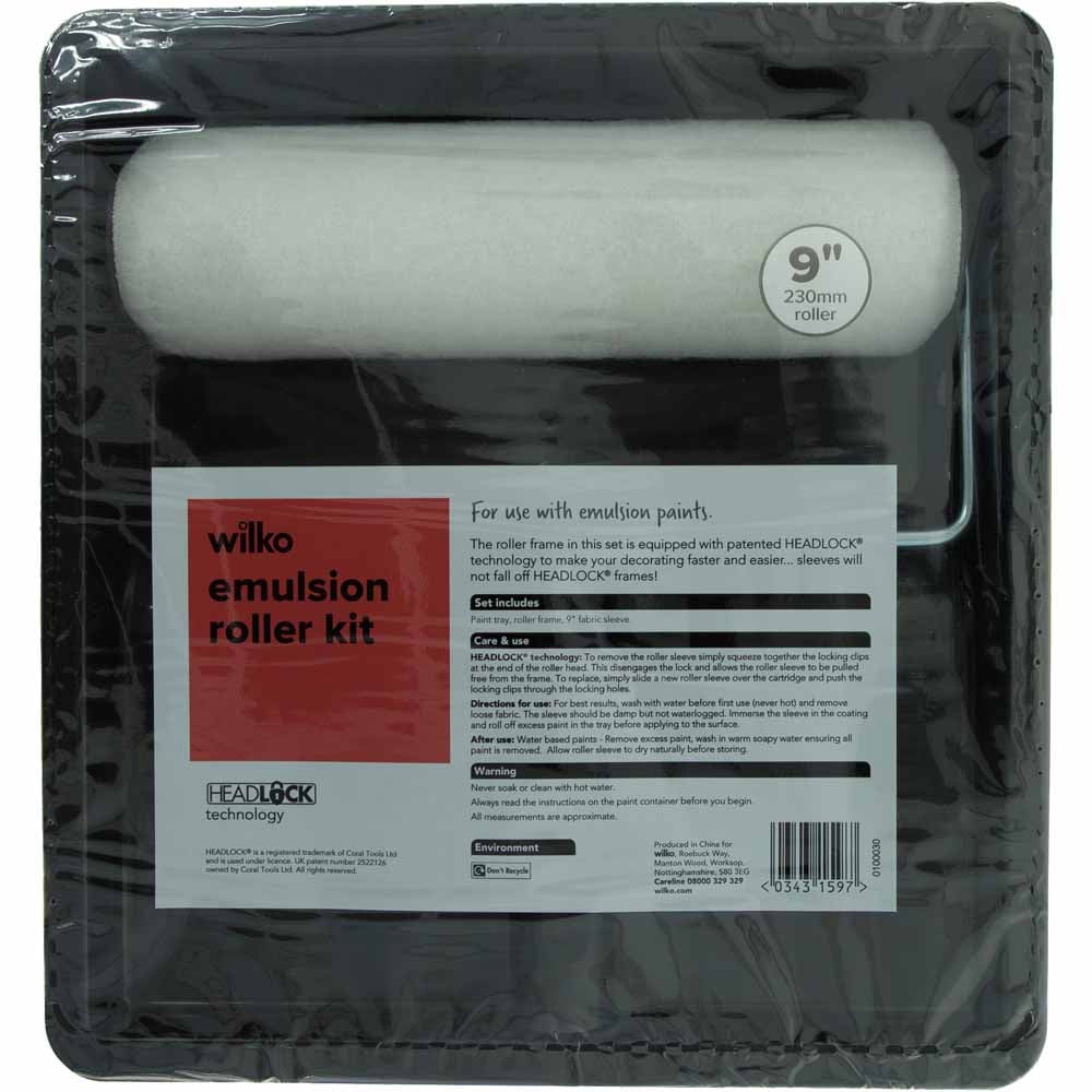 Wilko 9 inch Functional Roller and Tray Set Image 2