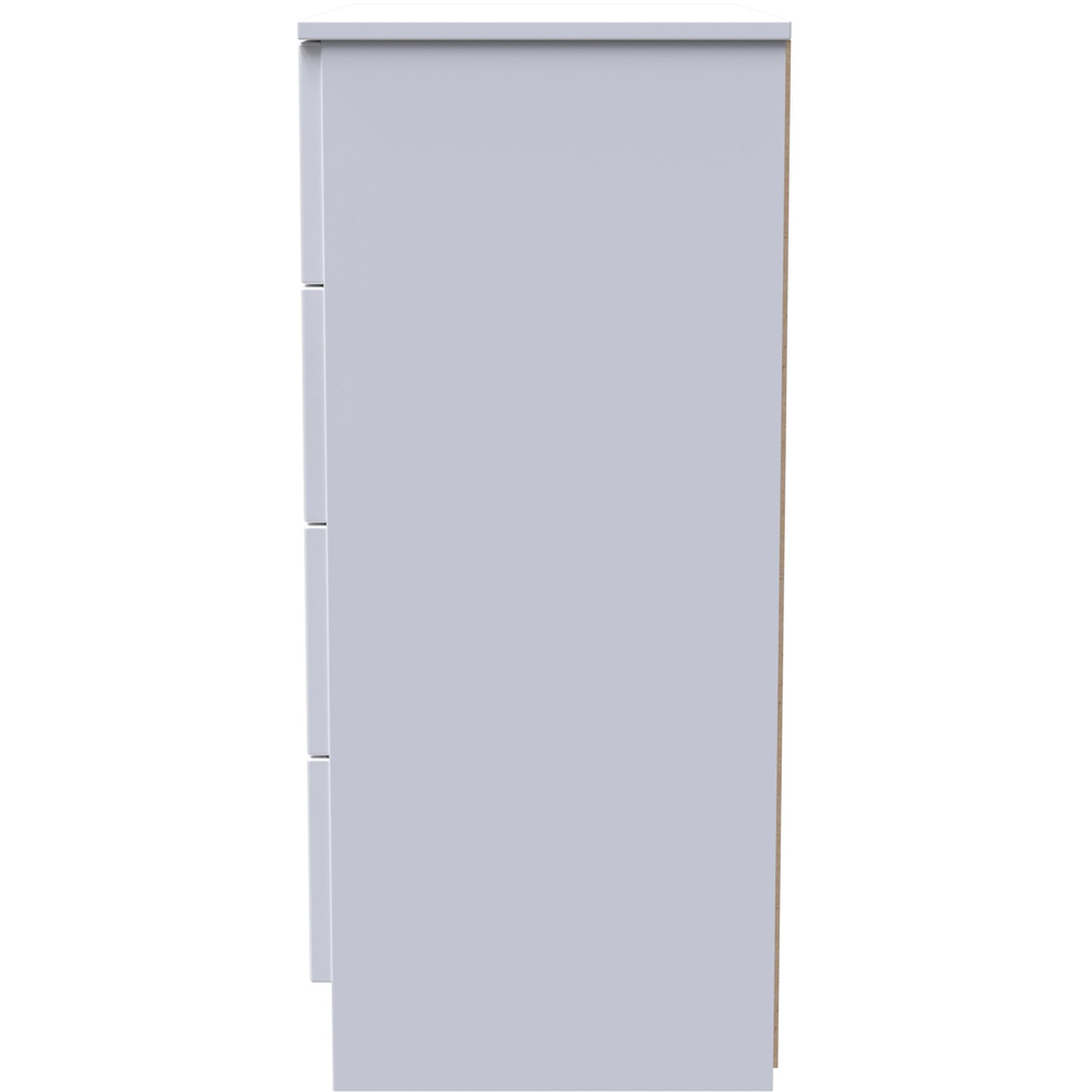 Crowndale Milan 4 Drawer White Gloss and White Chest of Drawers Ready Assembled Image 3