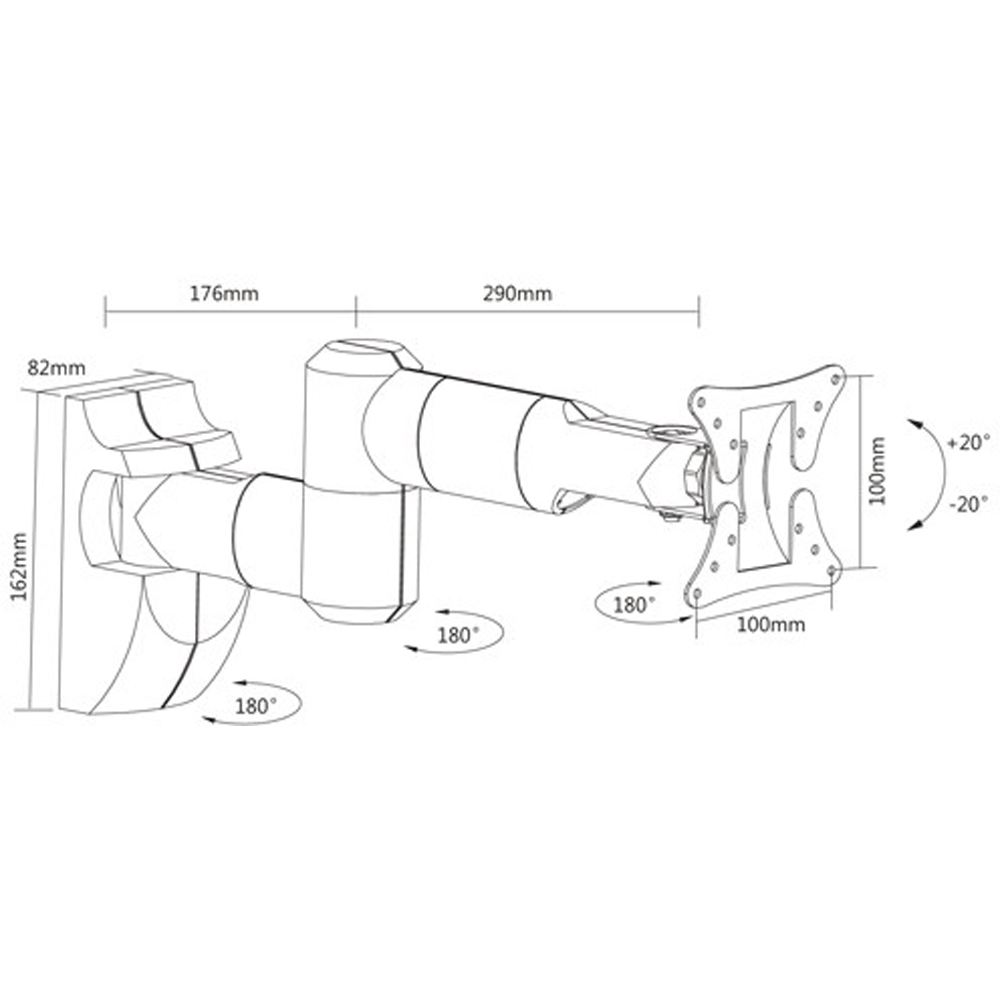 Properav White Swing Arm TV Wall Bracket 13 to 28 inch Image 6