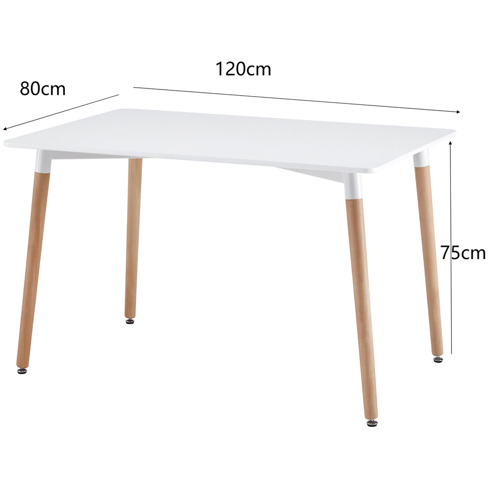 Comfy Living 4 Seater Metal Detailing Dining Set White Image 3
