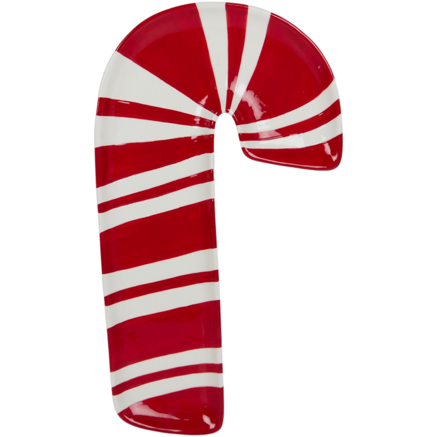 Candy Cane Ceramic Plate Red Image 4