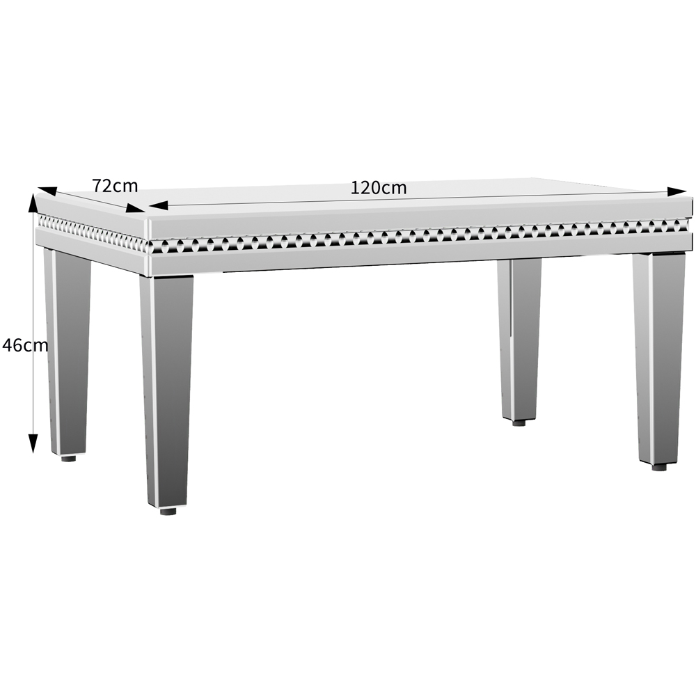 Comfy Living Mirrored Crystal Coffee Table Image 6