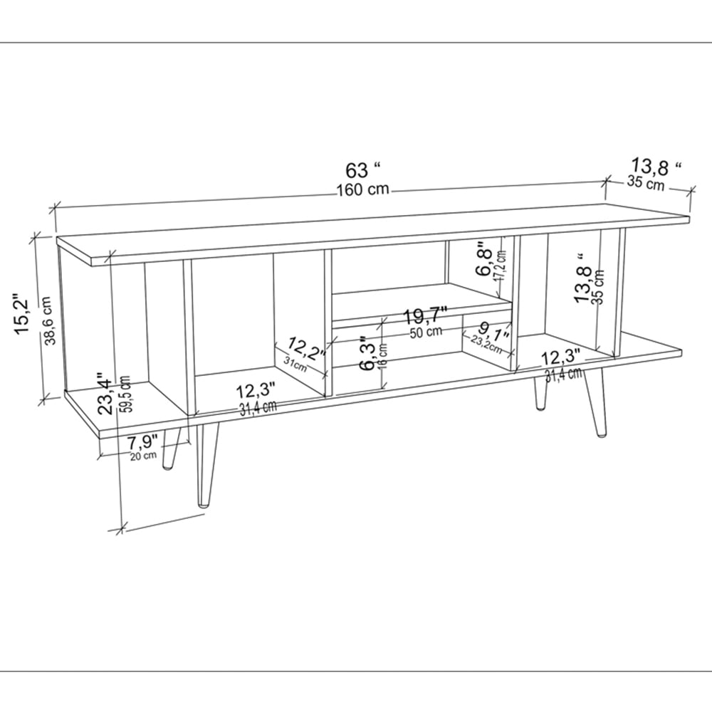 Decorotika Akya Walnut and Black TV Unit Image 6