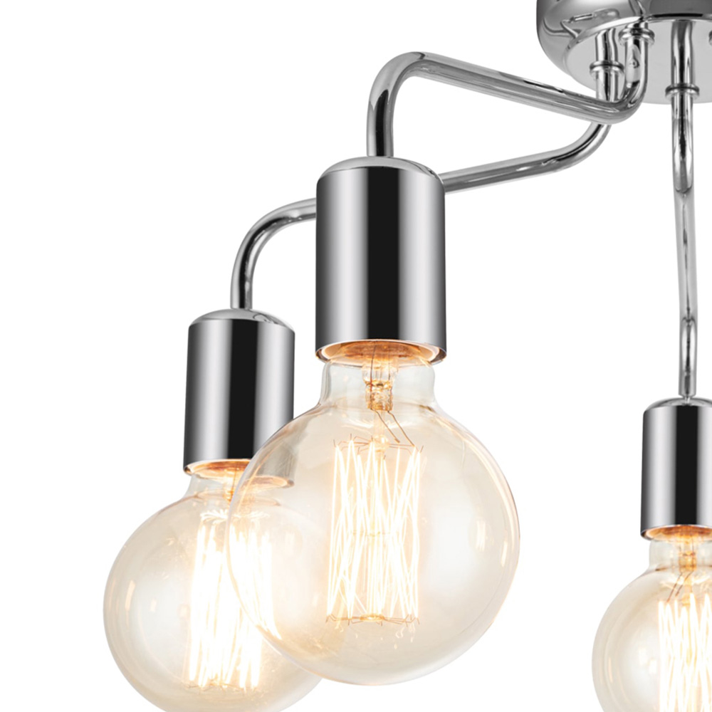 Cosylyte Fraser 5 Light Chrome Metal Flush Ceiling Light Image 4