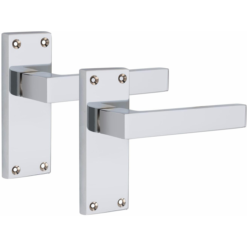 Golden Grace Polished Chrome Victorian Straight Delta Latch Door Handle with Hinge 4 Pack 120 x 40mm Image 3