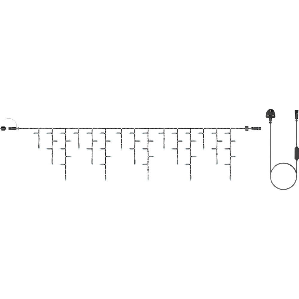 Eagle Connect Warm White LED Black Icicle Light 14m Image 2