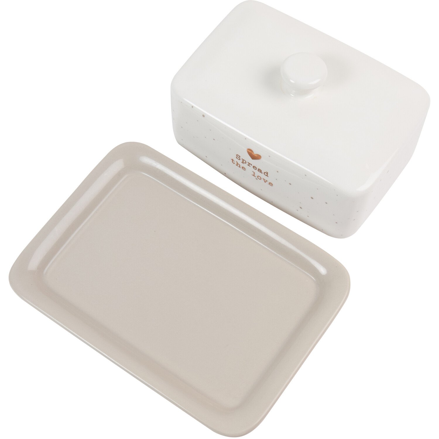 Gold Heart Butter Dish Image 3