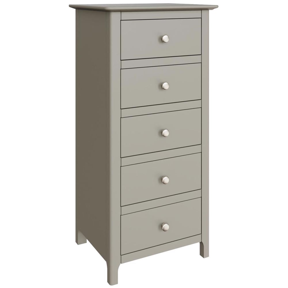 FWStyle Palma 5 Drawer Grey Ready Assembled Chest of Drawers Image 2