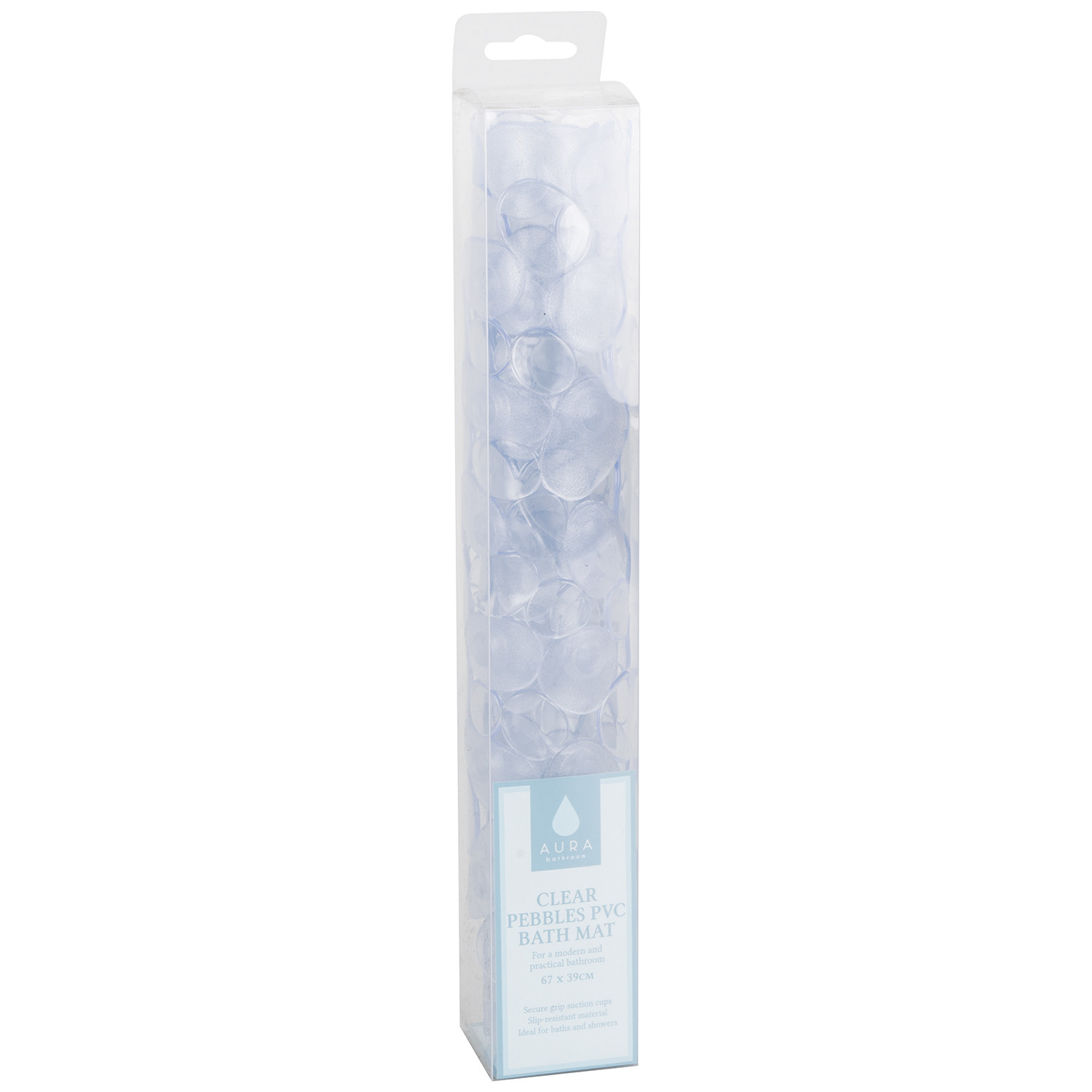 Clear Pebbles PVC Bath Mat 67 x 35cm Image 2