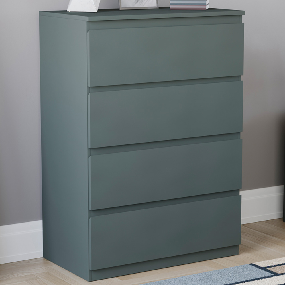 Vida Designs Denver Jasper Green 4 Drawer Bedside Table Image 1