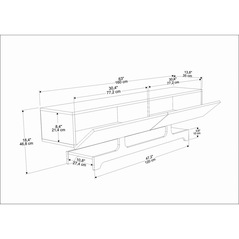 Decorotika Tera 2 Door Single Shelf White TV Unit Image 7