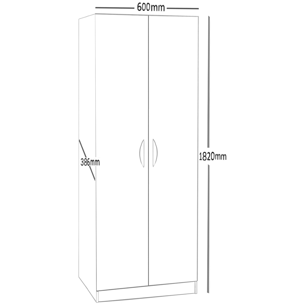R White Cabinets 2 Door White Tall Cupboard Image 5