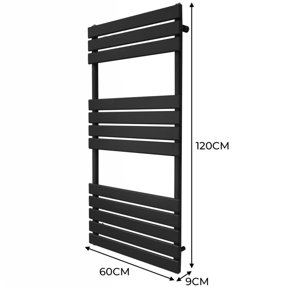 Monster Shop 2461BTU Black Flat Panel Towel Radiator 1200 x 600mm Image 6