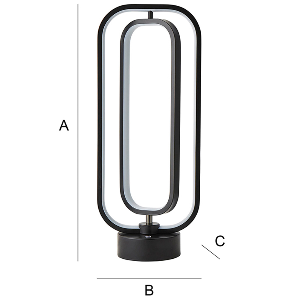 ValueLights Infinity Black Adjustable Revolving Integrated LED Table Lamp Image 7