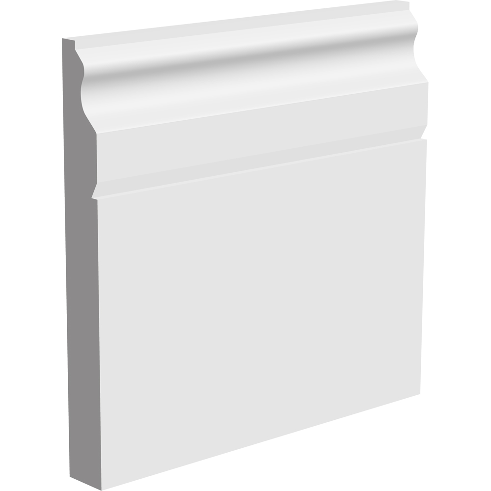 National Skirting White Paris Primed Skirting Board 18mm 220 x 3040mm Image 1