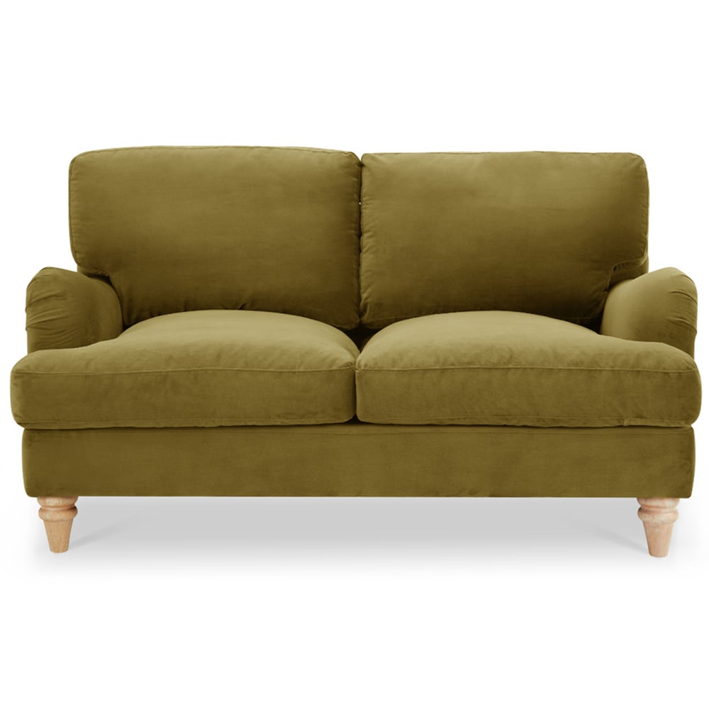 Home Detail Oxford 2 Seater Olive Green Velvet Sofa Image 3