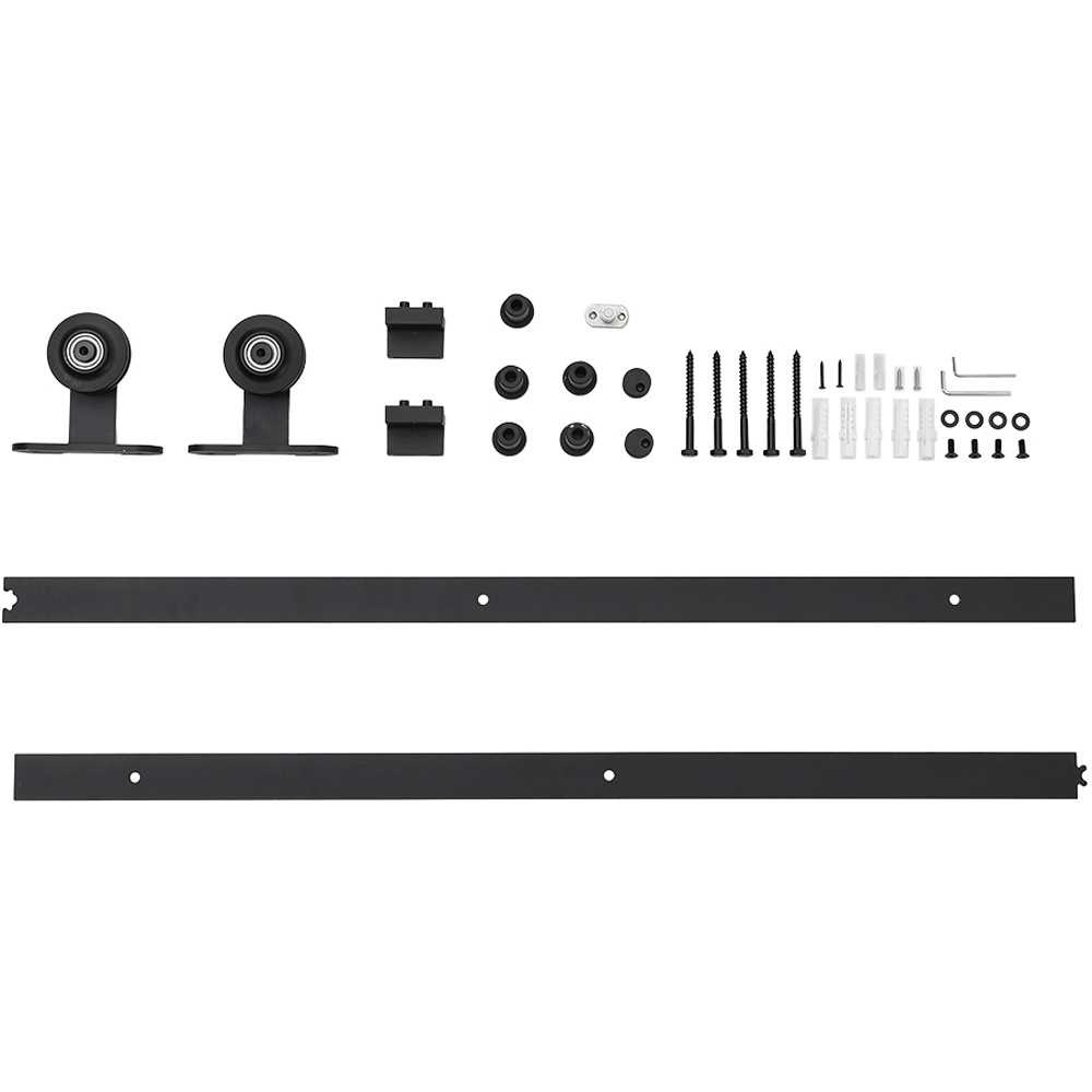 Living and Home 3 Lite Clear Glass Aluminium Barn Sliding Internal Door Kit 900 x 2050mm Image 3