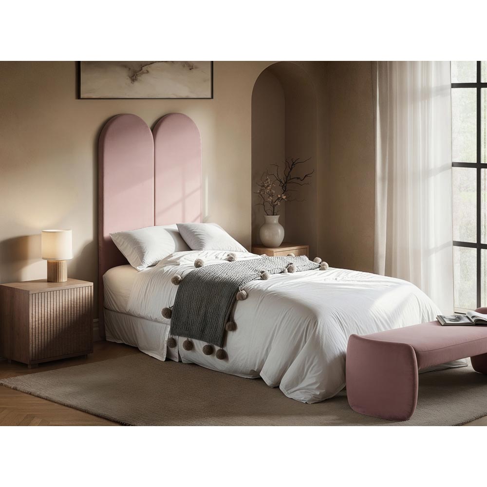 Solace+Co Cirrus Pink Velvet Headboard Panel Image 2