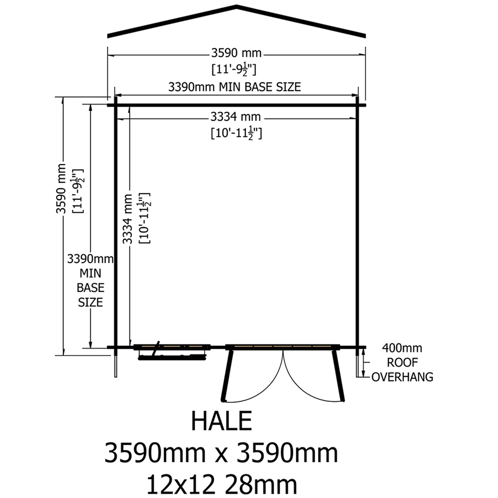 Shire Hale 12 x 12ft Log Cabin Image 8