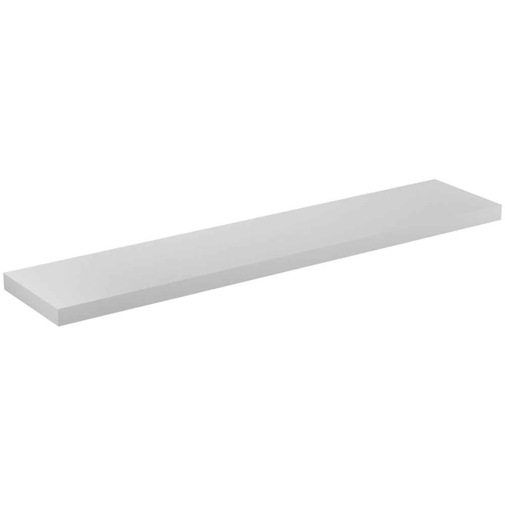 Homebase 120cm 2 Pack White Gloss Floating Shelf Image 4