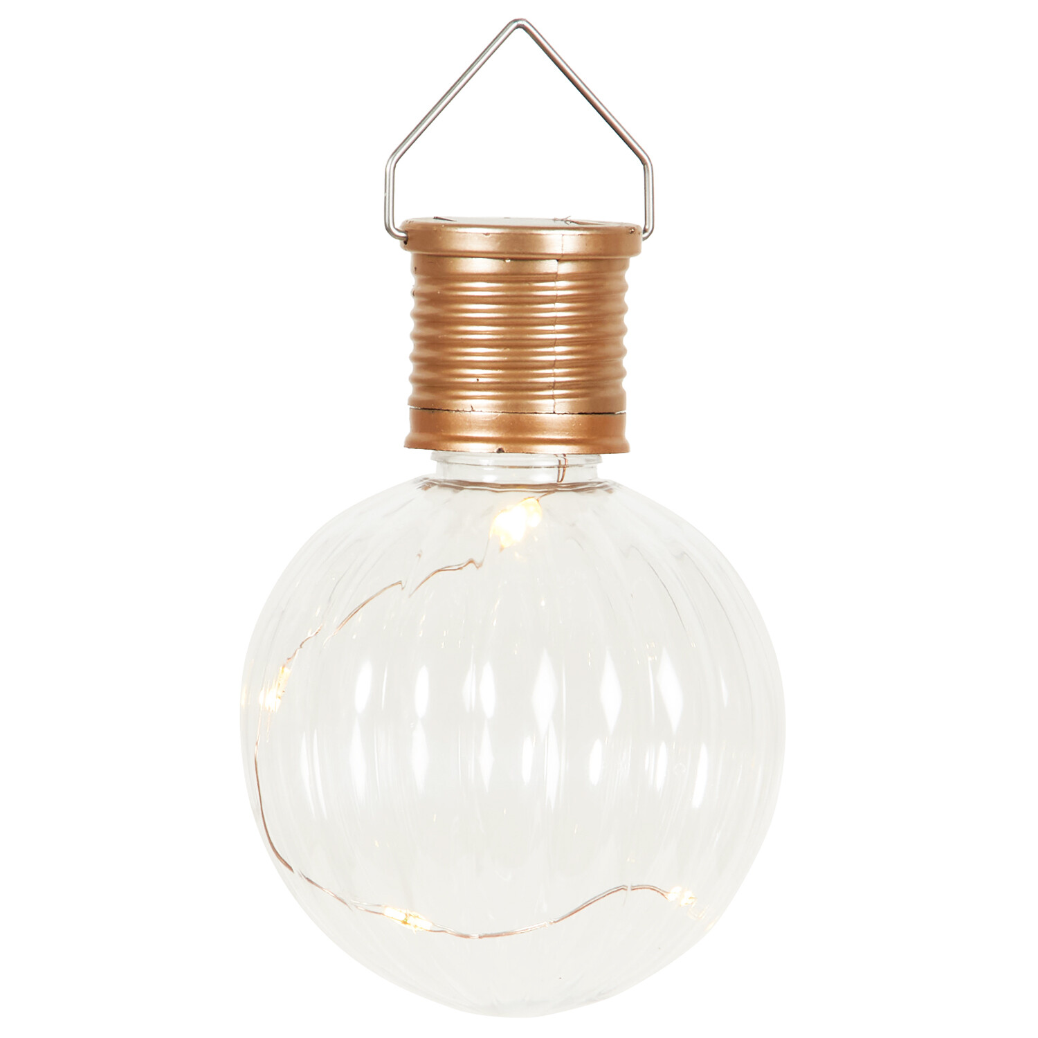 Solar Luxe Hanging Bulb Light - Copper and Clear Image 2