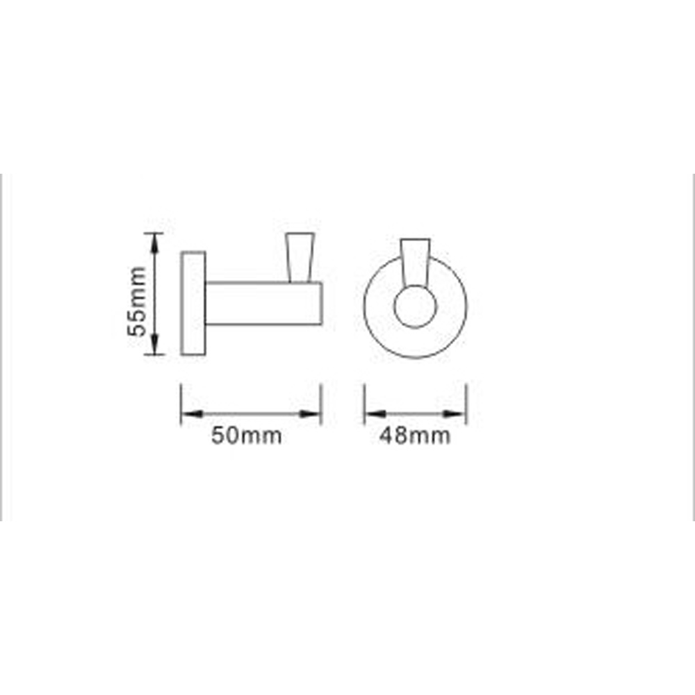Bristan Solid Brass Chrome Wall Mounted Round Robe Hook Image 3