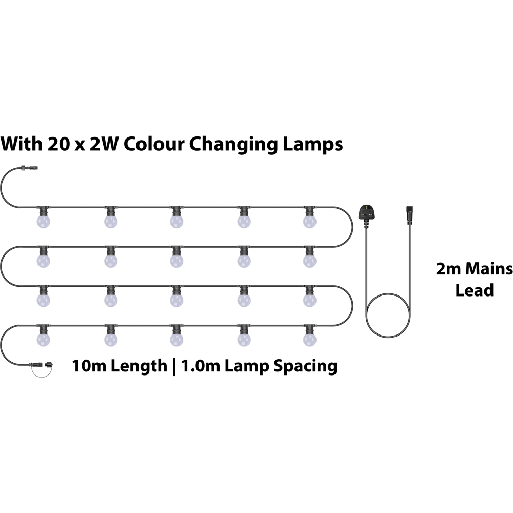 Eagle Connect Festoon 20 RGB Lamps LED String Light 10m Image 4