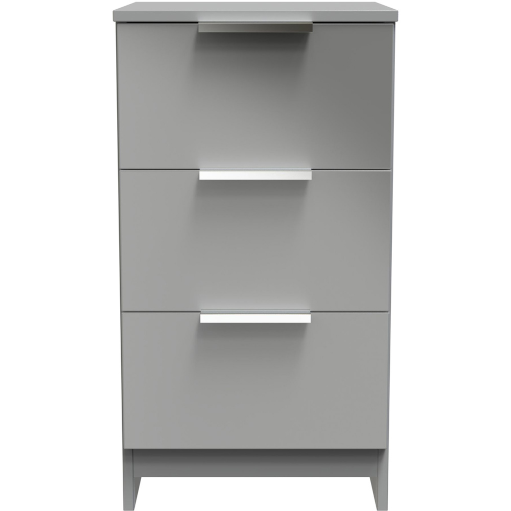 Crowndale Plymouth 3 Drawer Uniform Grey and Dusk Grey Bedside Cabinet Ready Assembled Image 3