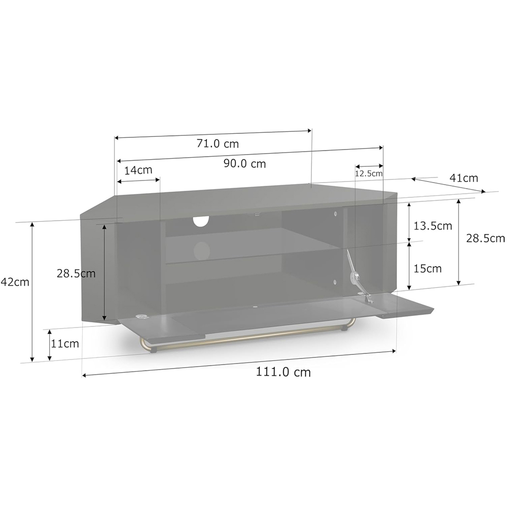 Centurion Supports Hampshire Single Door Gloss Black TV Cabinet Image 7