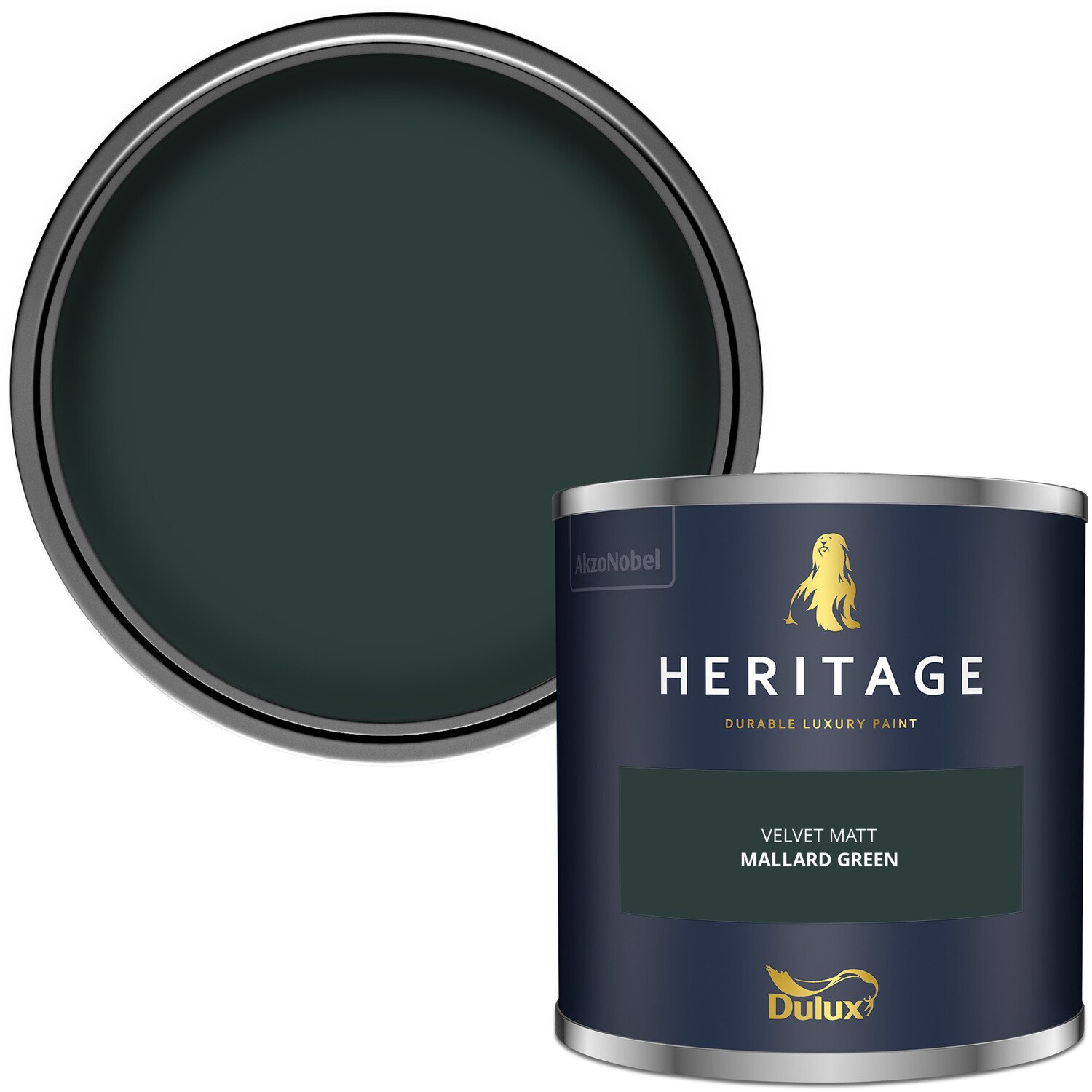 Dulux Heritage Walls and Ceilings Mallard Green Velvet Matt Emulsion Paint Tester Image 2