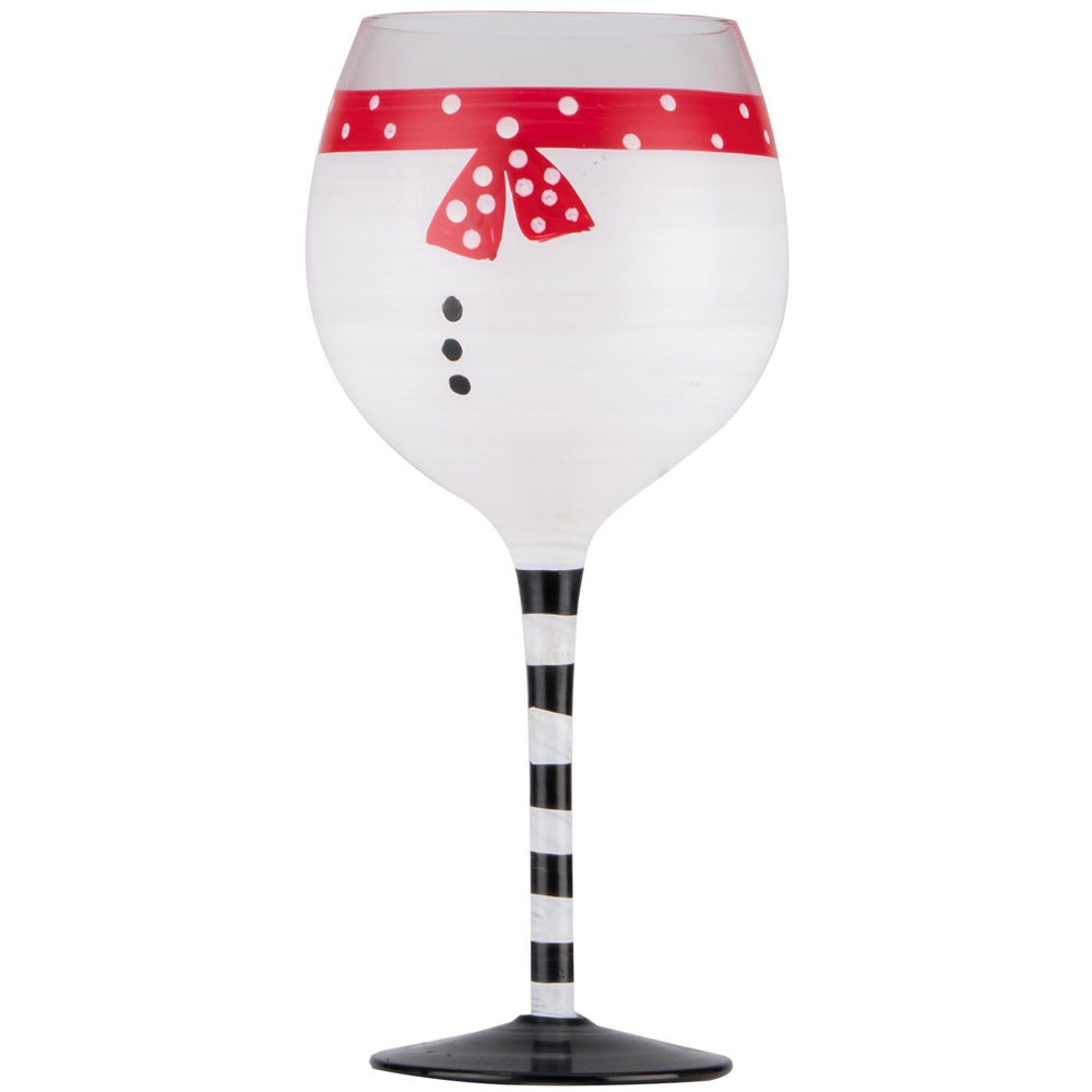 Hand Painted Festive Wine Glass Image 2
