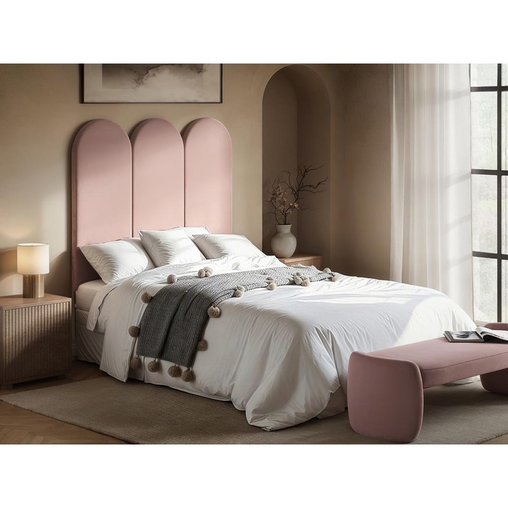 Solace+Co Cirrus Pink Velvet Headboard Panel Image 4
