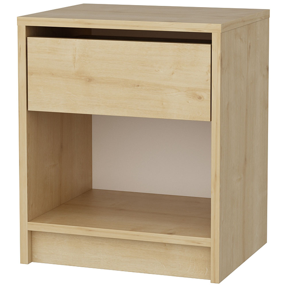 Decorotika Sheridan Single Drawer Sapphire Oak Floating Bedside Table Image 2