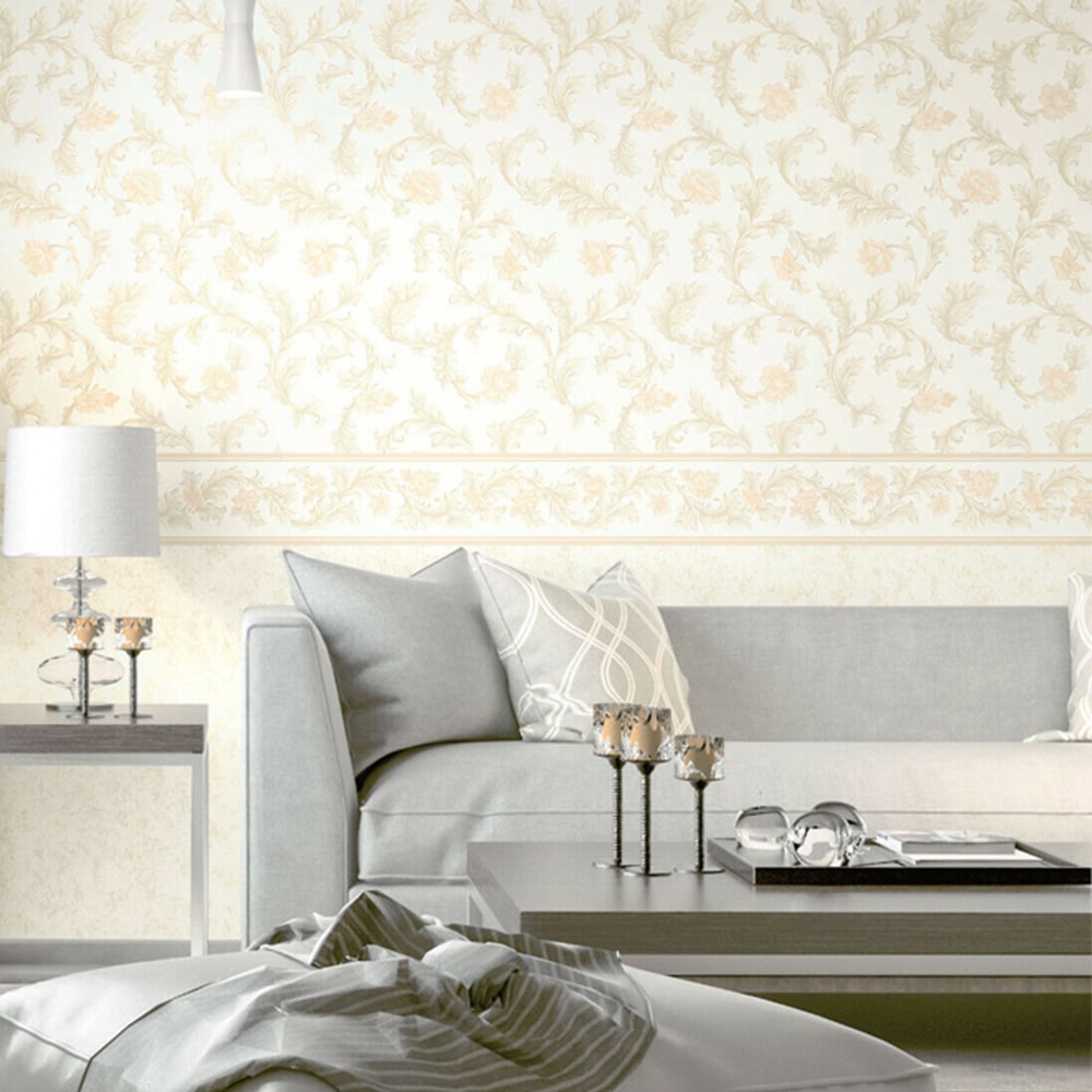 Galerie Neapolis 3 Border Floral Cream and Gold Wallpaper Image 2