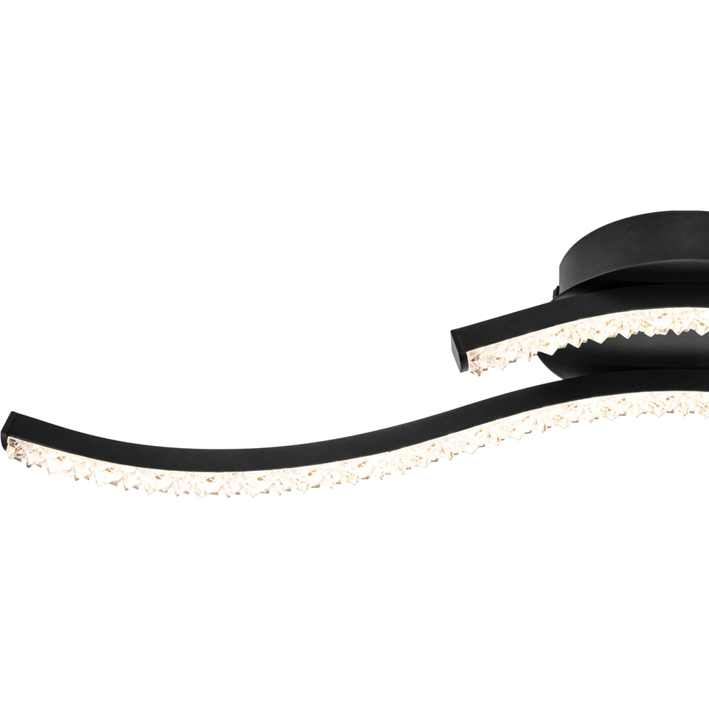 Cosylyte Kenworth 2 Light Matt Black Wavy Beaded LED Ceiling Light Image 4