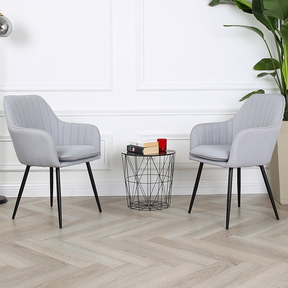 Muse Light Grey Linen Accent Chair Image 8