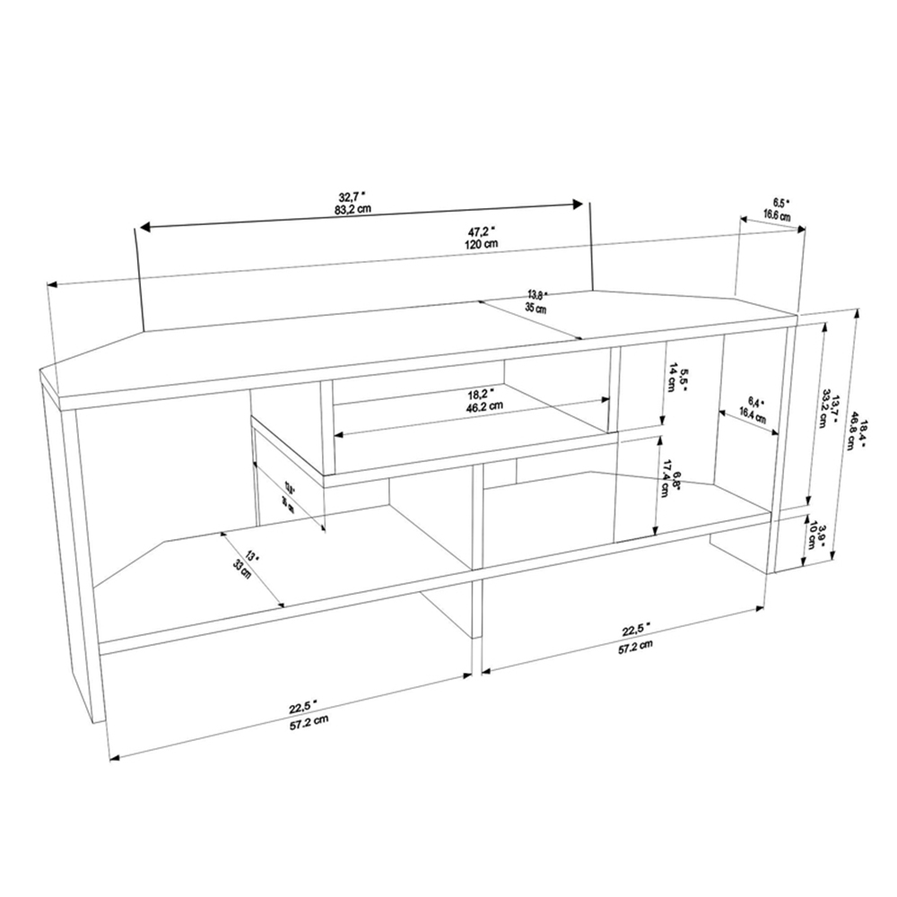 Decorotika Maldives 3 Shelf Green Corner TV Unit Image 7