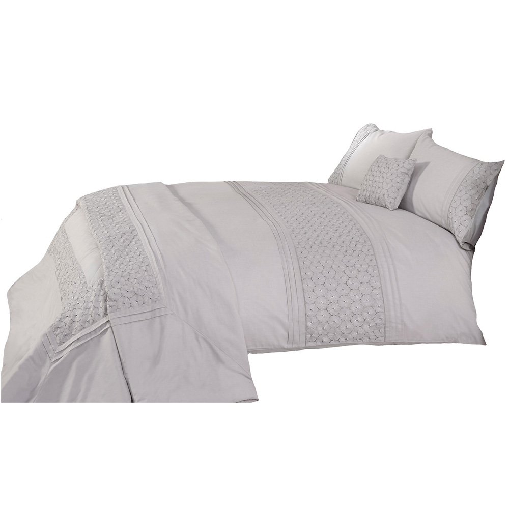 Rapport Home Everdean Super King Silver Duvet Set Image 2