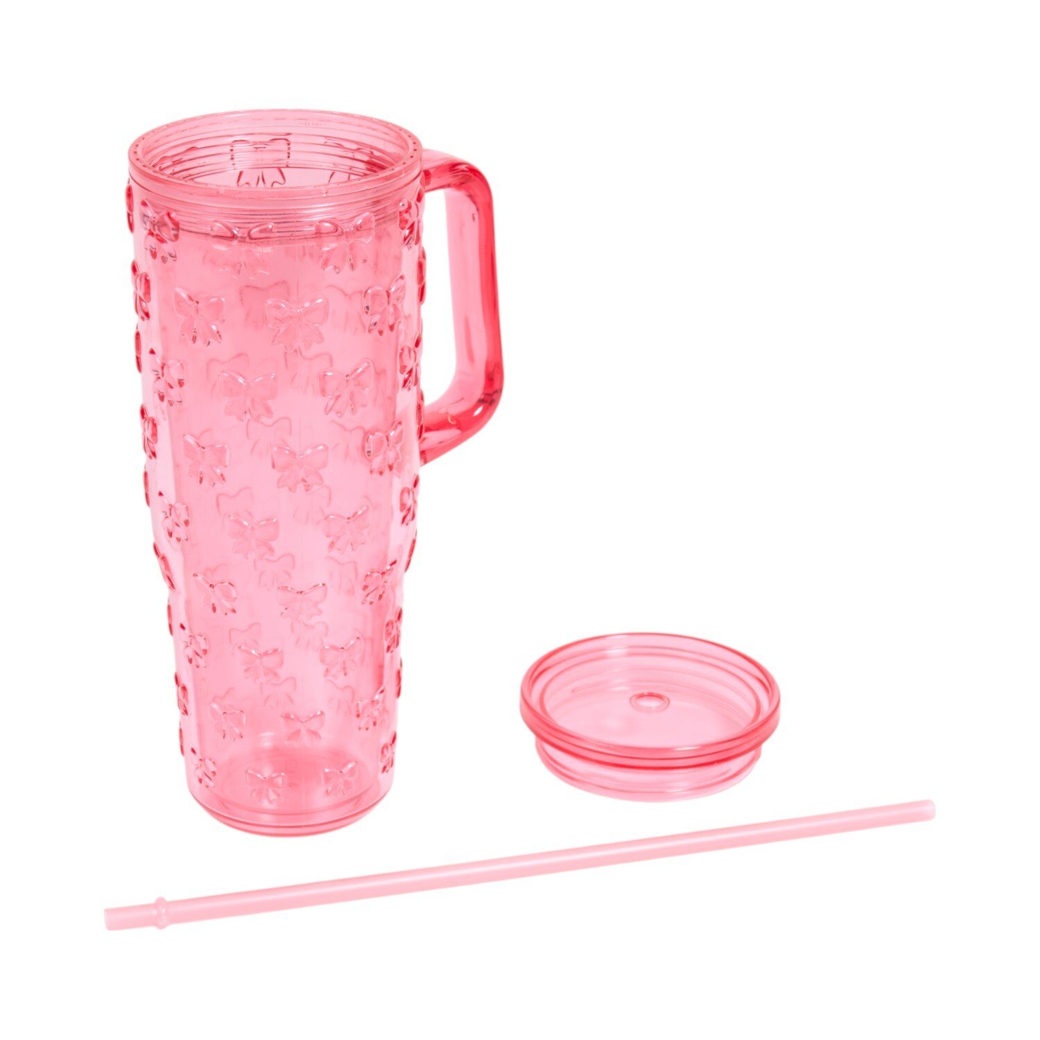 Embossed Tumbler with Straw Image 4